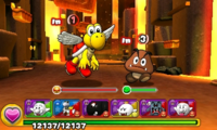 Screenshot of World 3-6, from Puzzle & Dragons: Super Mario Bros. Edition.