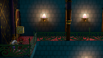 Third block in the Palace of Shadow in the remake of Paper Mario: The Thousand-Year Door for the Nintendo Switch.