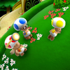 Artwork of the Toad Brigade captain, Blue Toad, and Yellow Toad from Super Mario Galaxy 2. Cropped from a larger piece of Starship Mario for illustrative purposes.