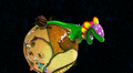 Screenshot of the first Dino Piranha from Super Mario Galaxy 2