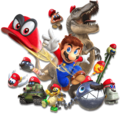 Mario, Cappy, and enemies they can capture