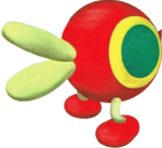 Artwork of the Red Cataquack enemy in Super Mario Sunshine.