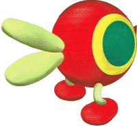 Artwork of the Red Cataquack enemy in Super Mario Sunshine.