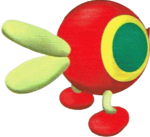 Artwork of the Red Cataquack enemy in Super Mario Sunshine.