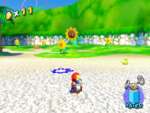 A Blue Coin in Pinna Park in the game Super Mario Sunshine.