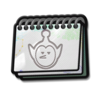 The icon for the Cluck-A-Pop prize "Alien Sketchbook".