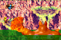 Kroctopus pinching a bomb in the Game Boy Advance port of Donkey Kong Country 3: Dixie Kong's Double Trouble!