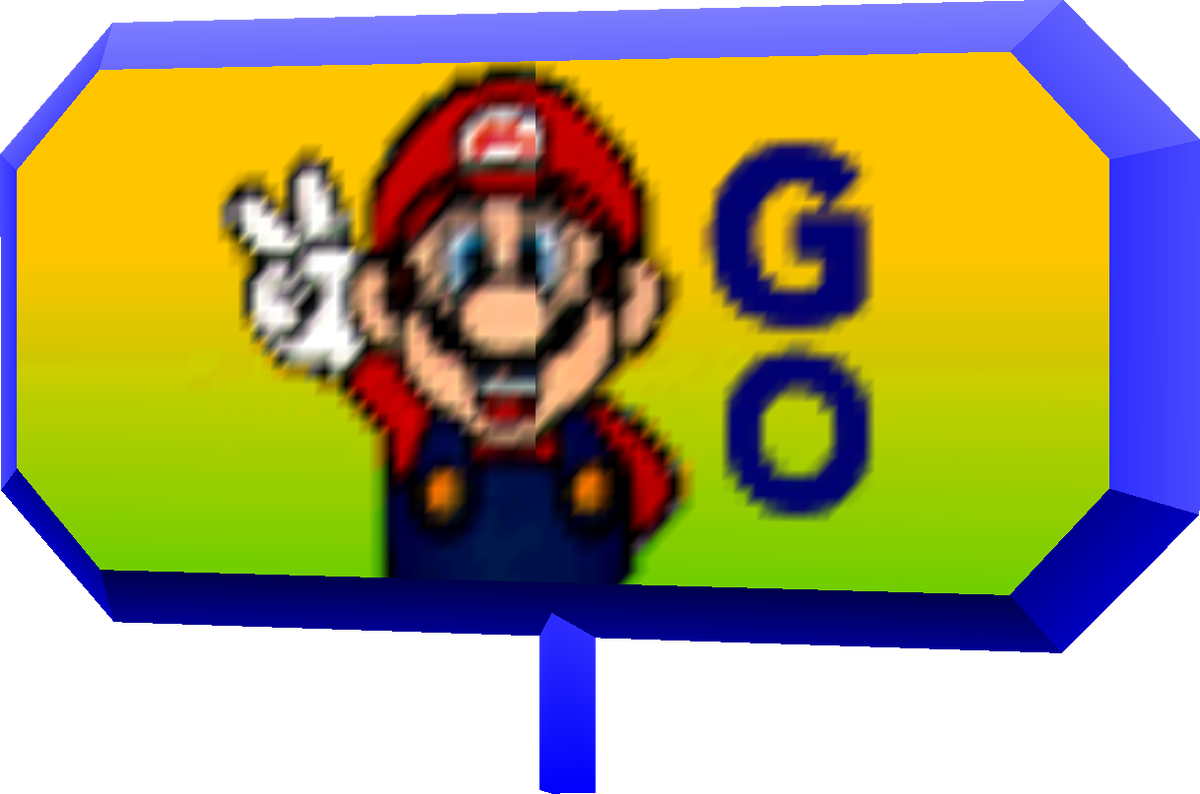 File:MK64 Spinning sign Mario model.png - Super Mario Wiki, the Mario ...