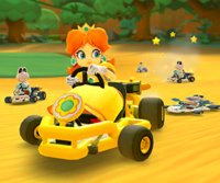 Thumbnail of the Larry Cup challenge from the November–December 2022 Peach vs. Bowser Tour; a Smash Small Dry Bones challenge set on GBA Riverside Park