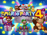 The title screen of Mario Party 4