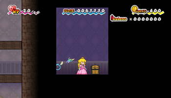 First treasure chest in Merlee's Mansion of Chapter 2-3 of Super Paper Mario.