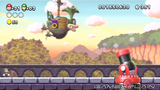 Mario being blasted into Iggy Koopa's airship