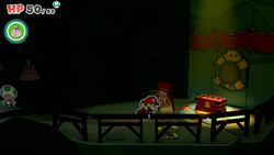 Hidden Toad No. 5 of Earth Vellumental Temple in Paper Mario: The Origami King