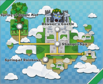 Map of the Green Streamer area in Paper Mario: The Origami King.