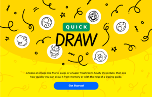 Title screen of the Quick Draw activity