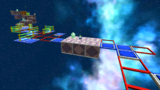 A screenshot of Flip-Swap Galaxy during the "Think Before You Shake" mission from Super Mario Galaxy 2.