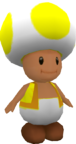 Rendered model of the yellow Toad from Super Mario Galaxy.