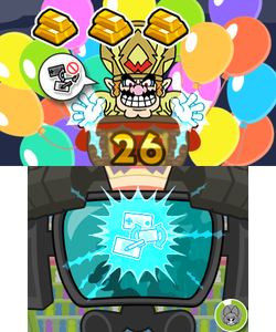 Screenshot of Wario Interrupts from WarioWare Gold