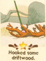 "Hooked some driftwood." discovery from Casterway Habitat in Yoshi and the Mysterious Book
