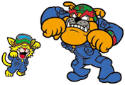 Artwork of Dribble & Spitz for WarioWare: D.I.Y. Showcase.