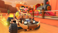 Wario (Cowboy) drifting in the Brown Offroader