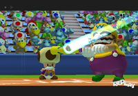 Wario getting a home run.