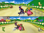 Only two Goombas appear in split-screen races