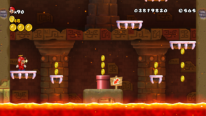 The second of room of World 8-Bowser's Castle in New Super Mario Bros. Wii.