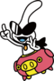 Artwork of Orbulon in his Oinker for WarioWare Gold.