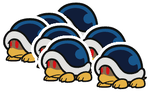 A Buzzy Beetle Gang from Paper Mario: Color Splash.
