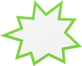 Light-green-outline burst item sticker