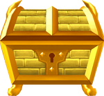 Rendered model of the Gold Treasure Box in Super Mario Galaxy.