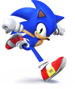 Artwork of Sonic the Hedgehog, from Super Smash Bros. for Nintendo 3DS / Wii U.