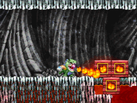 The entrance to the magma in Sweatmore Peak from Wario: Master of Disguise