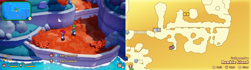 Sixth hidden block in Rumbla Island from Mario & Luigi: Brothership.