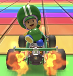Green Toad (Pit Crew) performing a trick.