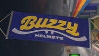 Buzzy Helmets advert in Mario Kart World