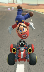 Mario performing a trick.
