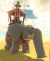 An elephant ridden by a Shy Guy in Mario Kart World