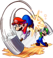 Mario performing a Hammer attack