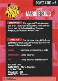 One of the Power Challenge Trading Cards
