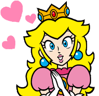 Peach Heart - Super Mario Sticker.gif