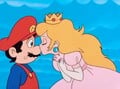 Peach kissing Mario