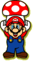 Mario holding a mushroom