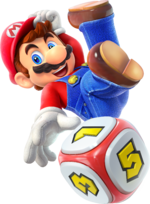 Artwork of Mario with a Dice Block from Super Mario Party