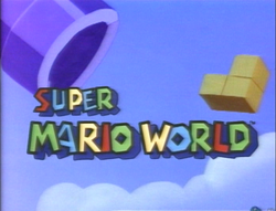 The title intro for the Super Mario World television series