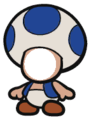 A faceless blue Toad