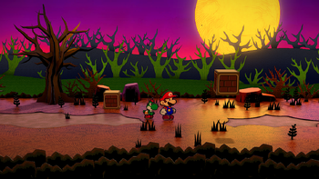 Second and third blocks in the Twilight Trail in the remake of Paper Mario: The Thousand-Year Door for the Nintendo Switch.