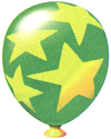 Artwork of a green Weapon Balloon from Diddy Kong Racing