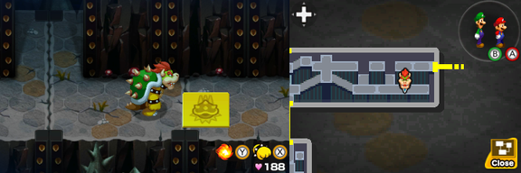 Location of the Body Slam Panel in Bowser Path (remake).